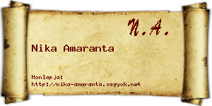 Nika Amaranta névjegykártya